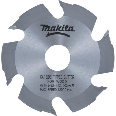 Makita – Fraise à rainurer 100 mm B20644 – Pour bois dur – Largeur de coupe 4 mm – Nombre de dents 6 – Angle des dents 20°