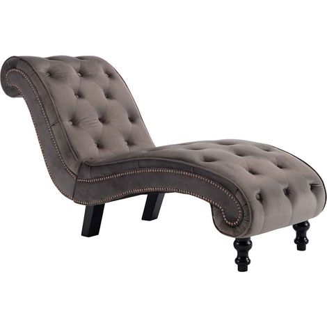 Chaiselongue Grau Samt vidaXL