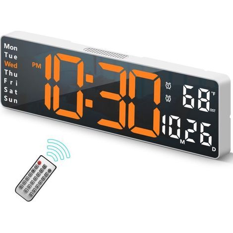 Orologio da parete digitale grande schermo, 16,2 pollici grandi orologi da parete, orologio LED digitale con telecomando per decorazione soggiorno, regolazione automatica della luminosit脿 grande orolo (1/4)