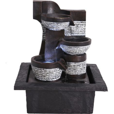 Stehender Zimmerbrunnen Dekoration, LED-Beleuchtung, 21,5 x 19 x 26 cm (1/2)