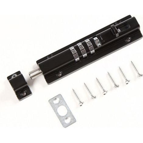 Verrou Pour Portail, Verrouillage Par Combinaison Mécanique – Plus Besoin De Clefs – Parfait Pour Portails, Hangars, Tout Espace De Stockage Et Toute Porte(Noir)