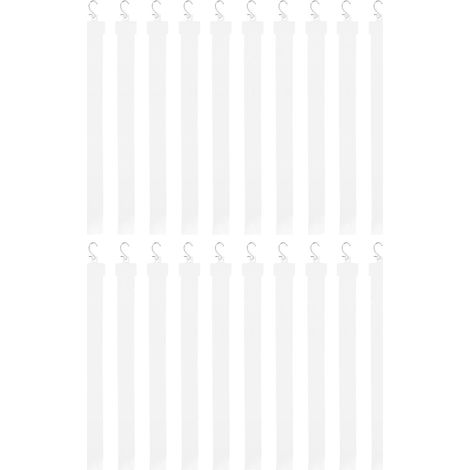 Lot de 20 barres suspension blanches en plastique avec 8 crochets S (1/5)