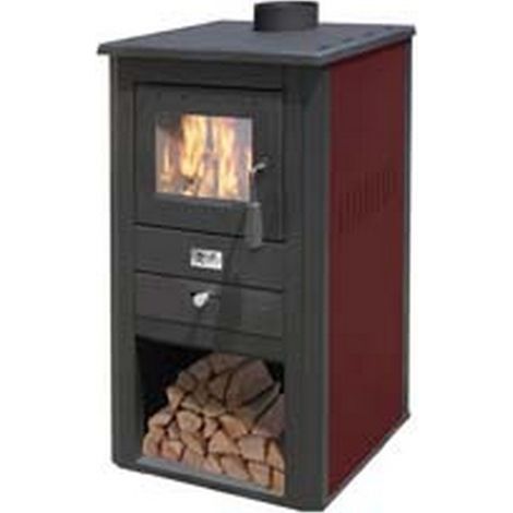 1PZ stufa a legna pallade 10,7 kw bordeaux - misure cm.50x41x86h. - peso kg.58
