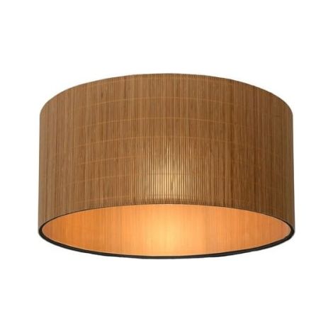 Plafoniera Lucide Magius rattan marrone/nera E27 42cm