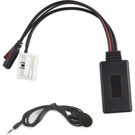 AIPERQ Jeffergarden Adaptateur de micro mains libres pour autoradio RD4, Bluetooth, musique, AUX, appel téléphonique, 12 broches, adapté pour Peugeot