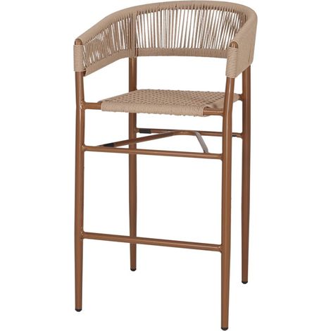 AUTRES Tabouret haut en corde et métal avec un style Japandi - modèle 023 - nature (1/4)