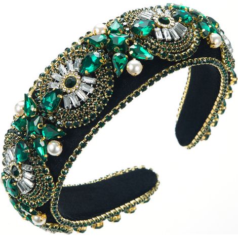 Diadema bordada con diamantes, estilo barroco, accesorio para el cabello de mujer, para bodas de noche. (1/5)
