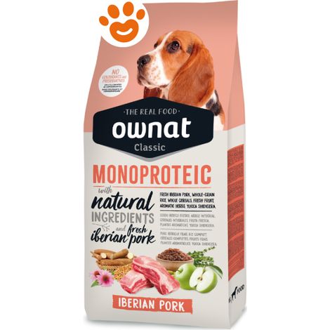 Ownat Dog Classic Adult All Breed Monoprotein Iberian Pork - Sacco 12 Kg -