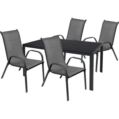 5tlg Gartenmöbel Polywood Tisch + Stapelstühle-M726867+4xMMC330881