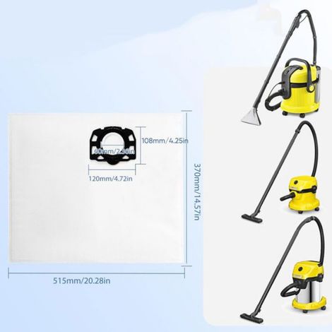 Sac aspirateur Karcher - Lot 3 - Universel pour WD2 Plus,WD3,WD3 Battery,KWD1,KWD2,KWD3,MV3,SE4001,SE4002 Aucuneary (1/5)