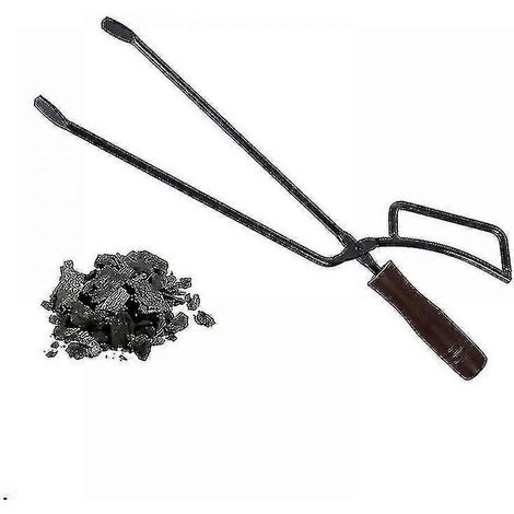 Pince à bois de chauffage robuste de 40 cm accessoires de cheminée ensemble de cheminée pince à bois de chauffage longue anti-brûlure (1/5)
