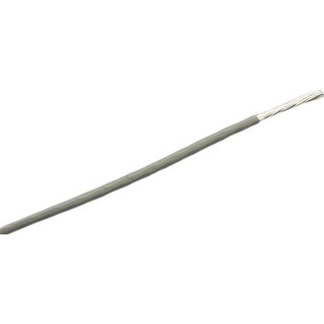 Fil électrique RS PRO, 0,05 mm² 30 AWG, 300 V, ETFE Gris, 50m ( Prix pour Bobine de 50 Mètres )