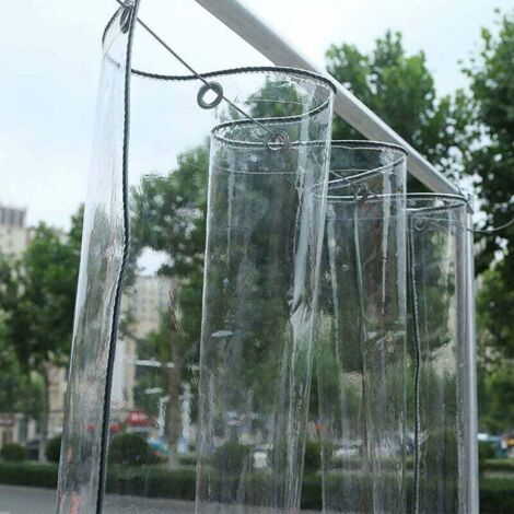 NALOOKAMIC Bâche Industrielle Bâche Transparente Avec œillets, Bâche Transparente En Plastique Imperméable épaissie, Couverture De Feuille De Toit De Terrasse De Pergola En PVC Durable, (Color:0.3mm,S