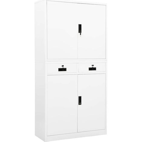 vidaXL Armoire de bureau Blanc 90x40x180 cm Acier (1/5)