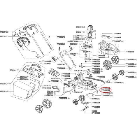 Asse ruote anteriore per rasaerba TONINO LAMBORGHINI RM 4218 COMPATIBILE - 044768