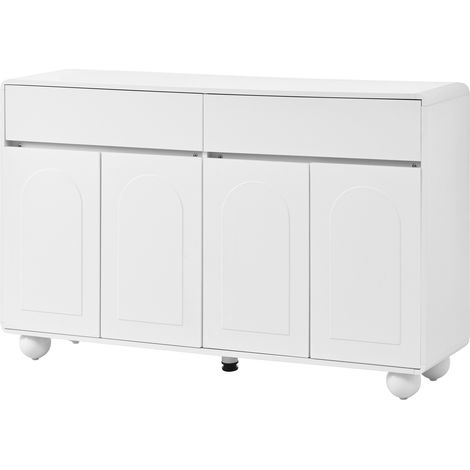 GagaBuffet de salon avec portes courbées, meuble de rangement moderne en PB et MDF, pieds ronds en métal (1/5)