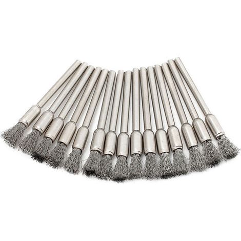 45Pcs Jeu De Brosses Métalliques En Acier Inoxydable 10/15/25 Mm Avec Tige 1/8 Pour Le Polissage (1/4)