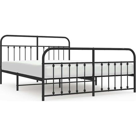 Maison Exclusive - Giroletto con Testiera e Pediera Metallo Nero 183x213 cm (1/5)