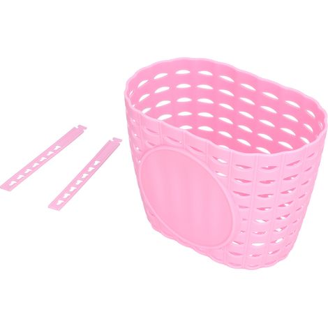Fahrradkorb für Kinder, aus verdicktem, verschleißfestem und langlebigem Kunststoff, zum Aufhängen an Fahrrädern, Kinderwagen und Einkaufstaschen, rosa (1/5)