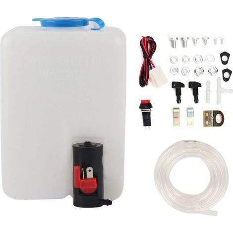 Kit de lave-glace universel, pompe de nettoyage, réservoir d\'essuie-glace 12V 1,8 l (1/5)