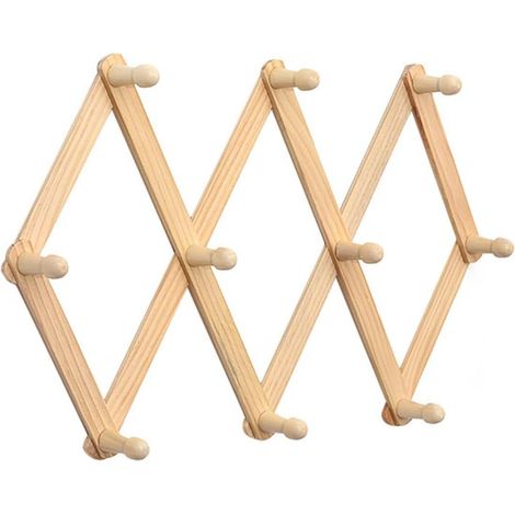 Stück - Ausziehbarer, faltbarer Kleiderbügel aus Holz, 89 cm - Stück - Ausziehbarer, faltbarer Kleiderbügel aus Holz, 89 cm (1/5)