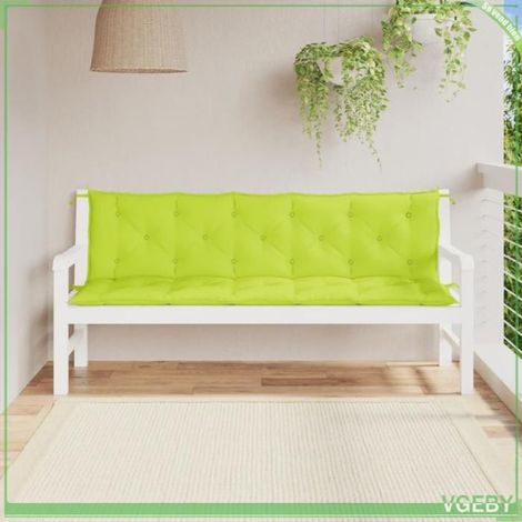 Coussins de banc de jardin - FAFEISY - 361727 - Lot de 2 - Vert vif - Tissu Oxford résistant à l'eau (1/5)