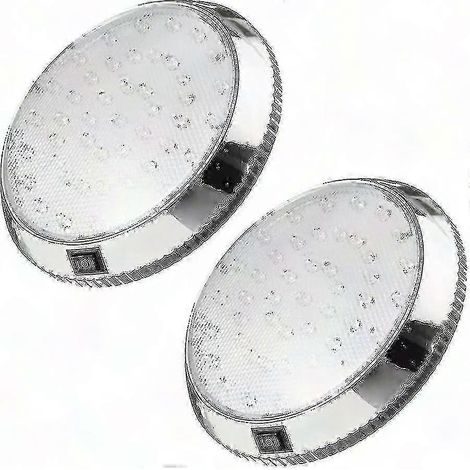 Éclairage Plafonnier LED 12V pour Caravane, Lot de 2, 46 LEDs avec Interrupteur, Lumière d'Habitacle RV, Spot Intérieur pour Véhicule (1/5)