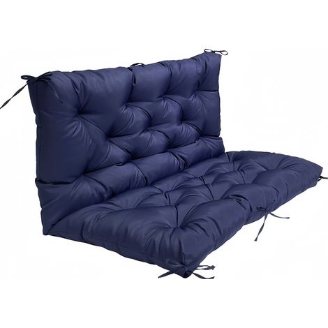 Coussin balançoire extérieur imperméable remplaçable, 100x100cm, assise dossier rembourré PP coton haute résilience pour mobilier jardin taille (1/5)