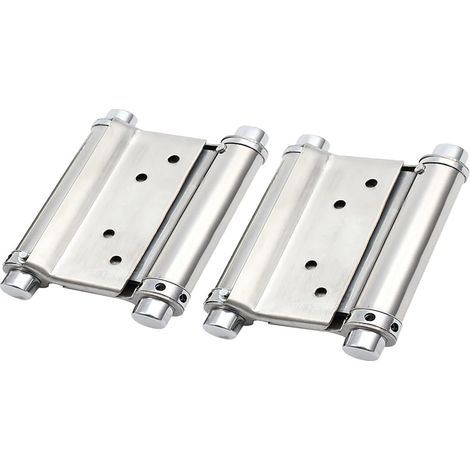 Lot de 2 charnières de porte battante en acier inoxydable de 5 pouces, charge maximale de 77 lb, convient aux portes battantes, portes de salon, portes en bois, portes de salon, meubles