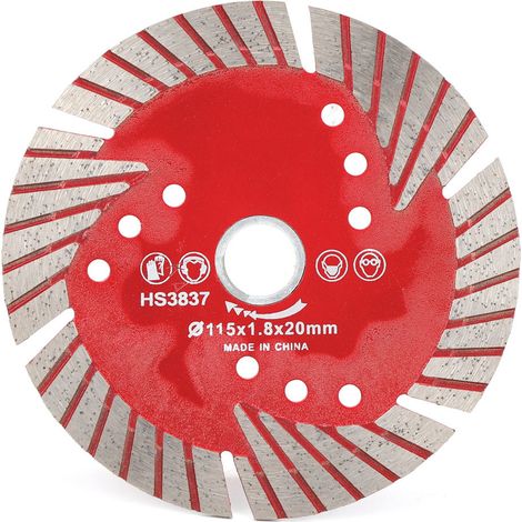 Disque diamant rouge pour carrelage céramique 115x1.8x20mm, découpe carreaux, outillage rénovation maison. (1/5)