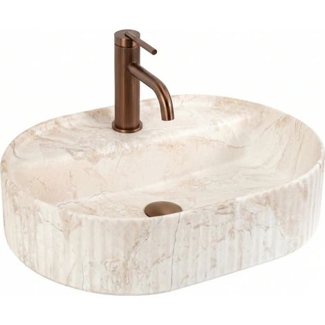 Lavabo Sobre Encimera Rea Marcela 50 Saturn Beige (1/5)