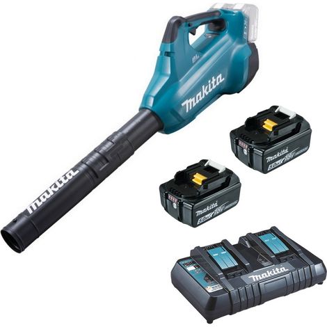 Makita Akku-Gebläse DUB362Z 2x 18V + Ladegerät DC18RD + 2x 5,0 Ah Akku BL1850b