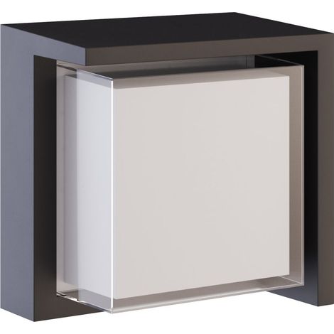 Applique murale LED carrée Blis 15 W 180° avec interrupteur, température de couleur 2700 K/3200 K/4000 K, noir mat, pour extérieur - Beneito & Faure