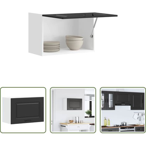 vidaXL Wandregal - Küchen-Hängeschrank Kalmar Schwarz Holzwerkstoff (1/5)