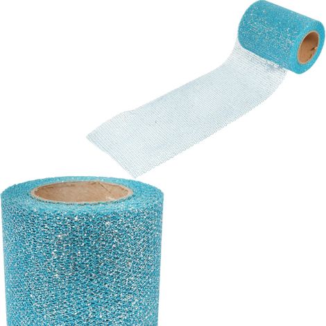Türkisfarbener dekorativer Organza auf einer Spule, Breite 8 cm, Länge 10 m (1/5)