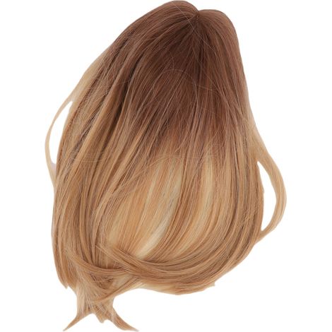 Perruque lisse mi-longue avec mèches dégradées, coupe au carré, cheveux courts, style faux cheveux pour femme, usage quotidien (1/5)