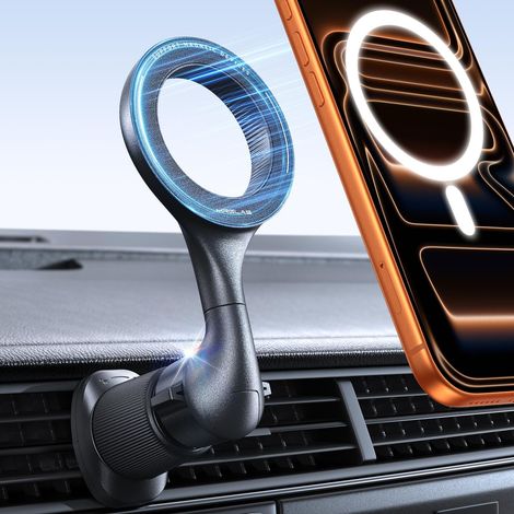 MagSafe-Autohalterung [40 starke Magnete im Jahr 2025 aufgerüstet] [360°-Drehung] Magnetischer Handyhalter für Lüftungsschlitze [Doppelter Metallhaken] Autohalterung