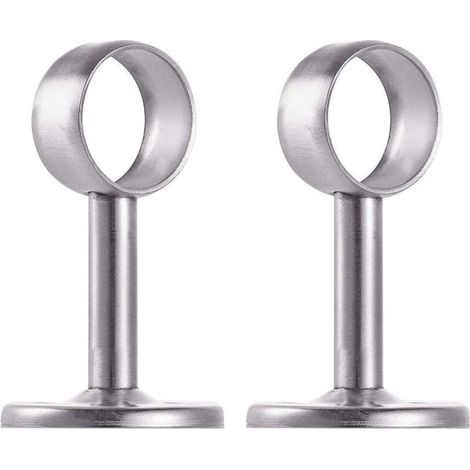 Set of 2 stainless steel wardrobe tube brackets, 32mm diameter (1/5)