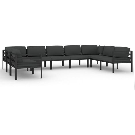 Maison Exclusive - 9-tlg. Garten-Lounge-Set mit Kissen Aluminium