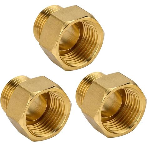 3 Pièces Réducteur en Laiton Adaptateur, 3/4 "Femelle à 1/2" Mâle (1/5)