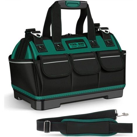 New Electrician's Tool Bag with Reflective Strips, Wear-Resistant Oxford Fabric, Waterproof Storage Handbag with Multiple Pockets, Maintenance Tool Storage Kit (1/5)