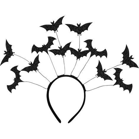 Bandeau de chauve-souris avec 12 chauves-souris Décorations d'Halloween Accessoires pour cheveux de fête Batman Costume d'Halloween Décorations de chauve-souris Cosplay,Supplies Halloween hairband (1/5)