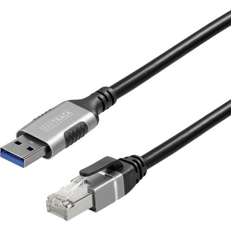 Maxtrack USB 3.0 / RJ45 réseau informatique Adaptateur CAT 6 [1x USB 3.0 - 1x RJ45 mâle] 1.5 m noir (1/3)