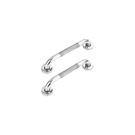 Juego de 2 barras de apoyo para baño (30 cm) de acero inoxidable con agarre moleteado, antideslizantes para personas mayores, ideales para bañera, inodoro y escaleras - Crezuo (1/4)