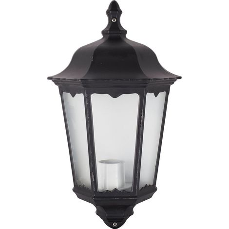 Lanterna Minerva a muro Nero opaco in alluminio pressofuso 22x26xH44cm