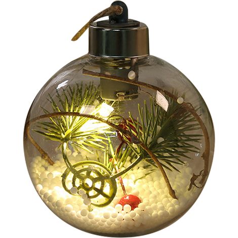 Boule De Noël Led Transparente - Décoration De Sapin De Noël - Pour Table Ou Suspension Murale - 1 Pièce (1/5)