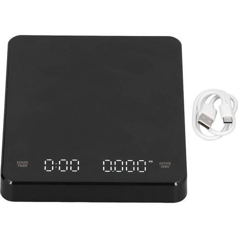 Balance électronique à café, modèle 2025, avec minuteur, balance alimentaire rechargeable avec écran LCD, balance numérique haute précision, résistante aux hautes températures-AquaForge (1/5)