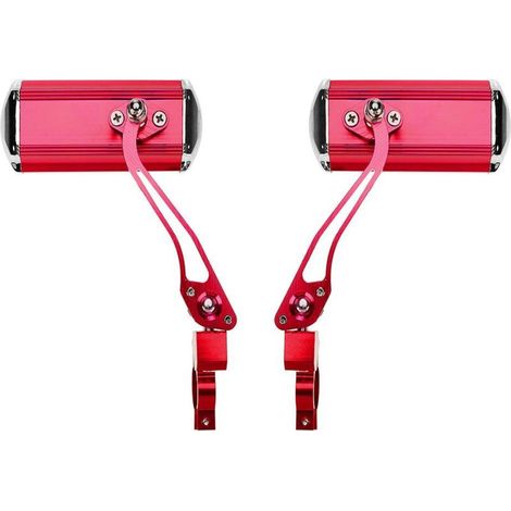 Mountain Bike Handlebar Mirrors (Red), Motorcycle, Bicycle Conversion, Aluminum Mirrors, Safety Reflectors