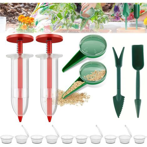 Kit de semis 6 pièces – Mini distributeurs de graines avec dibber et widger, outil de semis manuel pour petites graines, précision et facilité de plantation (1/5)