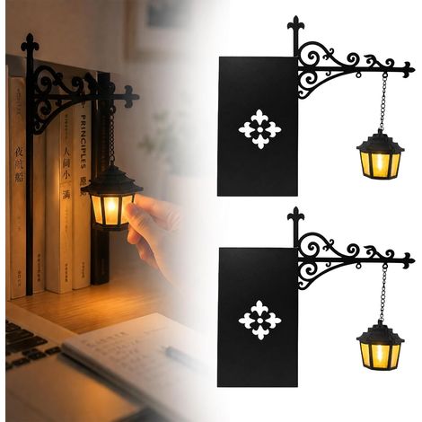 Lampada a LED da libreria (2/3/4 pezzi), illuminazione decorativa per libreria con lanterna sospesa, regalo per gli amanti dei libri. (1/5)